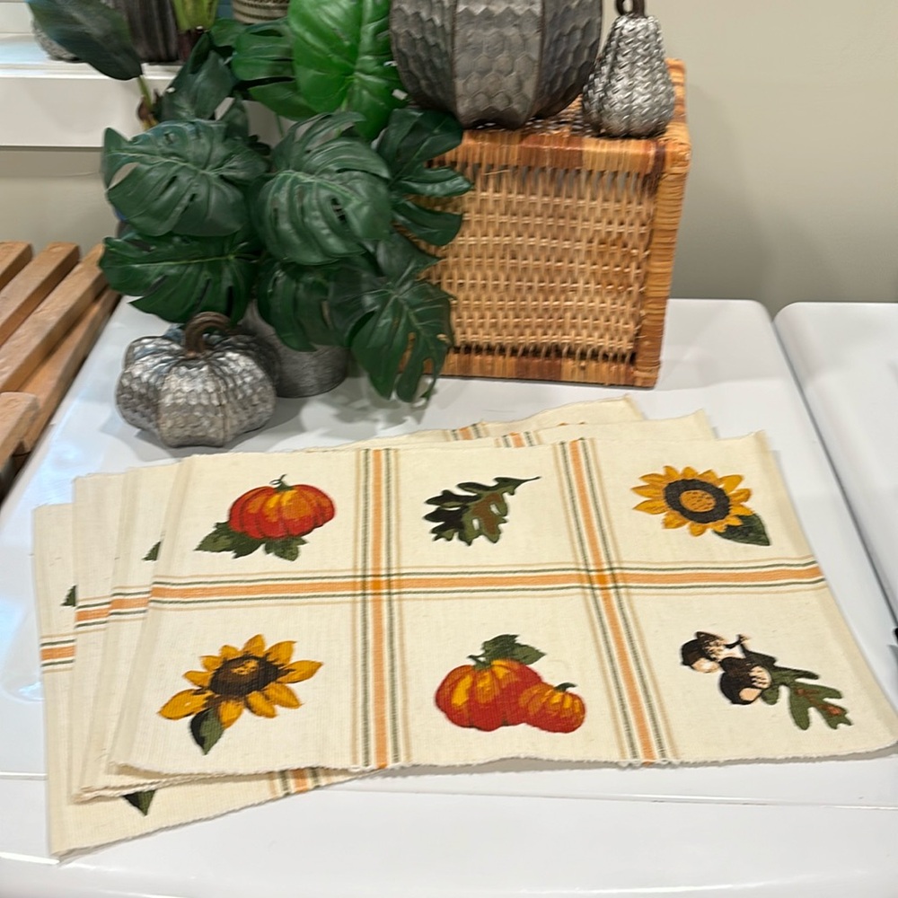 Kohl's Harvest Fall Cotton Placemats.Set of 4